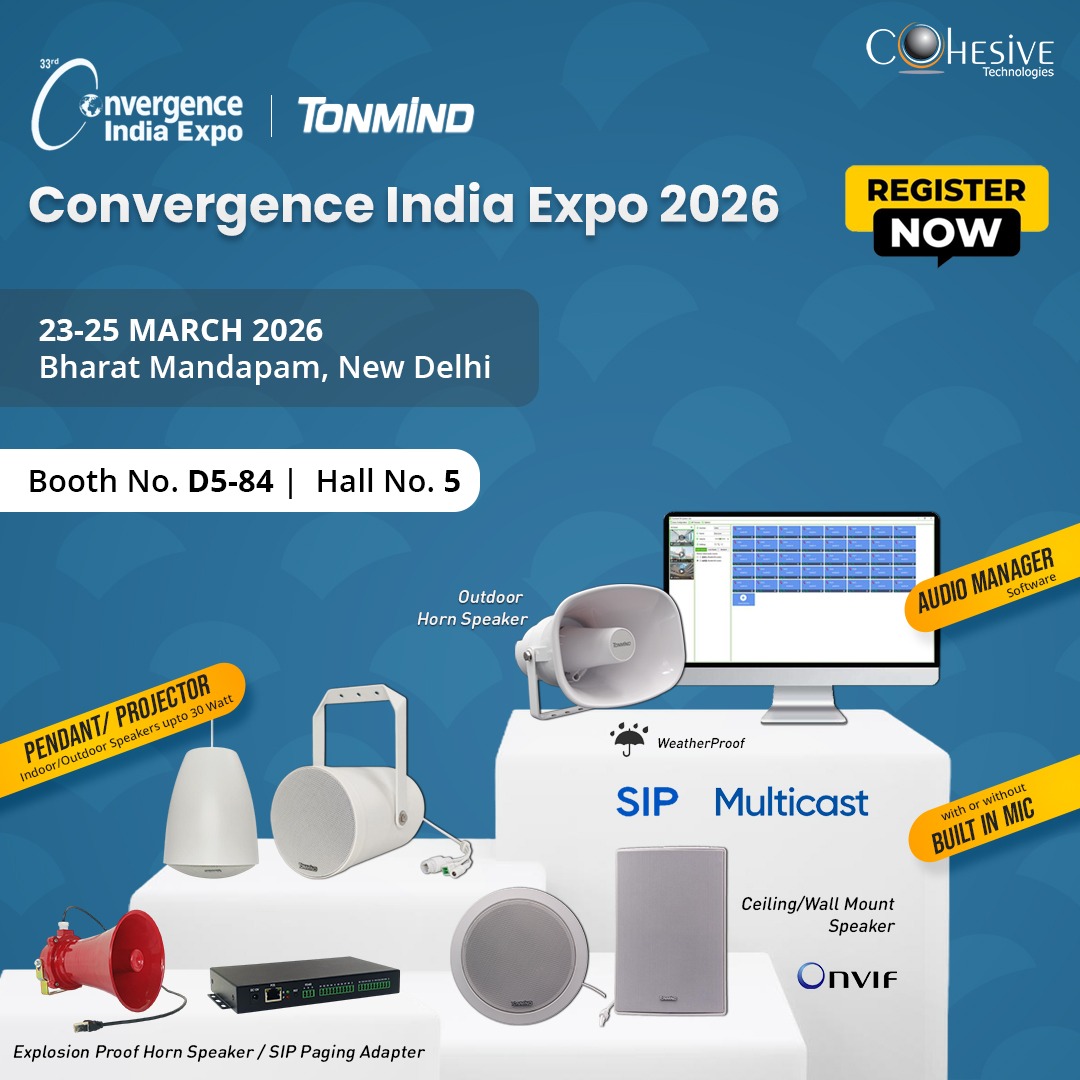 Откройте для себя решения TONMIND IP Audio на выставке Convergence India 2026 вместе с компанией Cohesive Technologies.